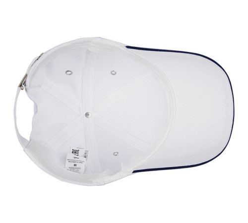 Бейсболка Canopy, белая с темно-синим кантом