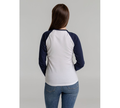 Футболка женская с длинным рукавом Milky Lsl, белая с темно-синим
