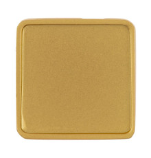 Квадратный шильдик на резинку Epoxi, матовый золотистый