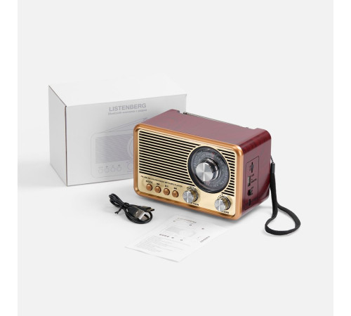 Bluetooth-колонка с радио Listenberg, коричневая