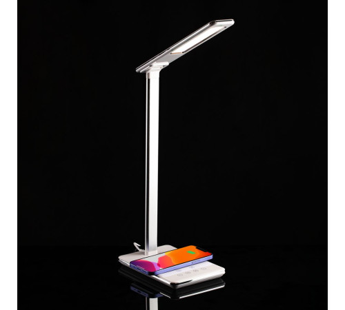 Настольная лампа с беспроводной зарядкой Power Spot, белая