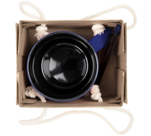 Набор Color Block: кружка и ручка, синий с черный