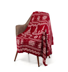 Плед Elnik, красный с молочно-белым