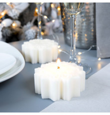 Свеча Snowflame 3, белая, 8 см
