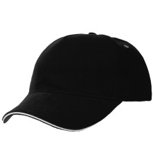 Бейсболка Classic, черная с белым кантом