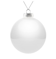 Елочный шар Finery Gloss, 10 см, глянцевый белый