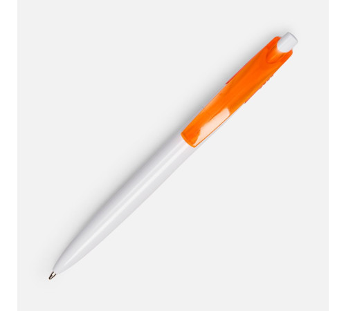 Ручка шариковая Bento, белая с оранжевым