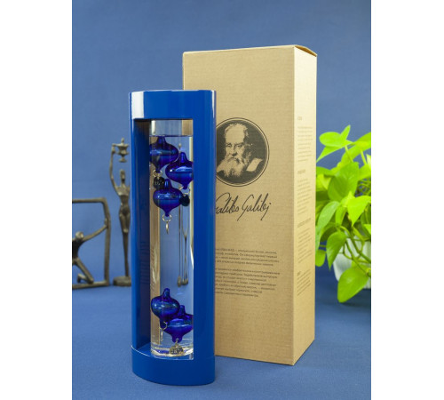 Термометр «Галилео» в деревянном корпусе, синий