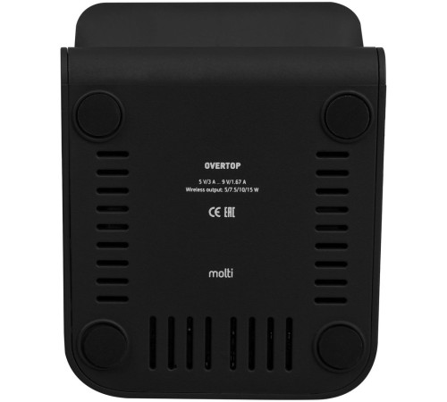 Беспроводное зарядное устройство с быстрой зарядкой Overtop, черное