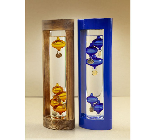 Термометр «Галилео» в деревянном корпусе, синий