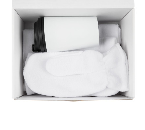 Набор Fleecy с термостаканом белый