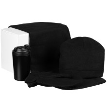 Набор Fleecy с термостаканом, черный