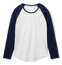 Футболка женская с длинным рукавом Milky Lsl, белая с темно-синим