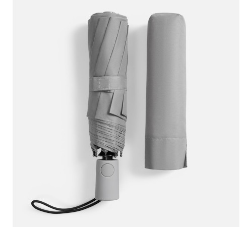 Зонт складной Hard Work с проявляющимся рисунком, серый