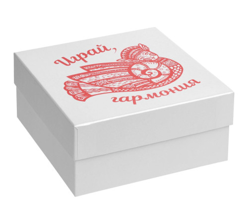 Коробка «Играй гармония», с красным принтом