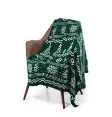 Плед Elnik, зеленый с молочно-белым