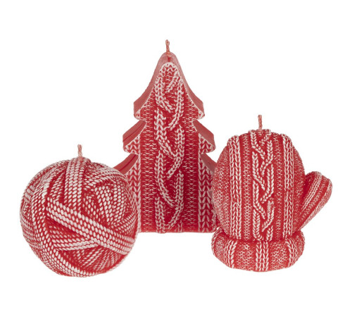 Свеча Kniteam, варежка, красная