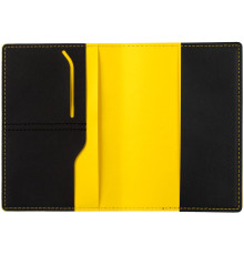 Обложка для паспорта Multimo, черная с желтым
