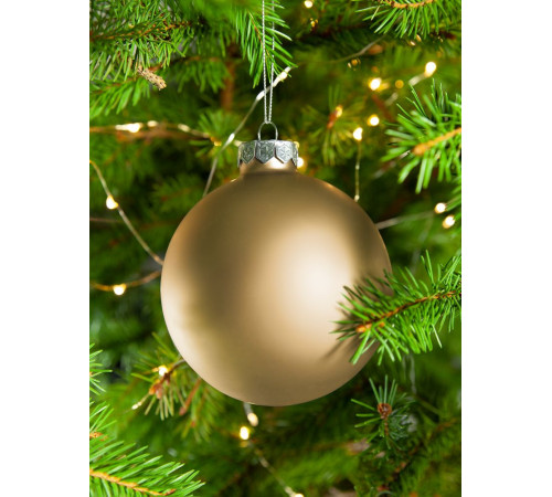 Елочный шар Finery Matt, 10 см, матовый золотистый
