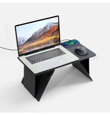 Складной стол для ноутбука с беспроводной зарядкой Kickstand Table, серый