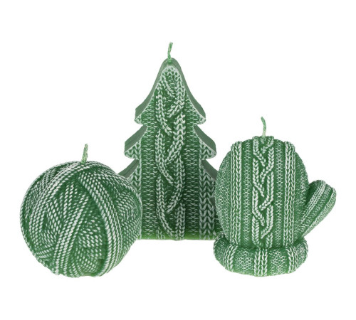 Свеча Kniteam, варежка, зеленая