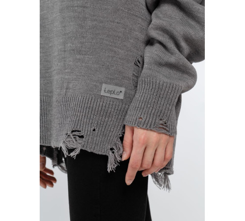 Джемпер оверсайз унисекс Grunge, серый