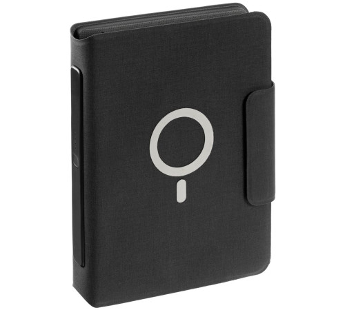 Органайзер с блокнотом и аккумулятором Oiro, черный