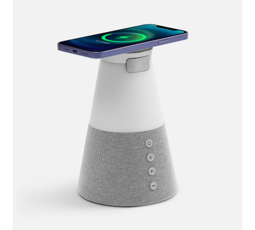 Bluetooth-колонка с беспроводной зарядкой и подсветкой Cone Sonance, серая