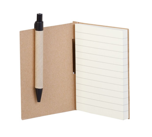 Мини-блокнот Eco Light с ручкой с черными элементами
