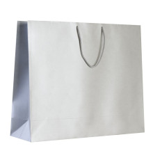 Пакет бумажный «Блеск», большой, серебристый